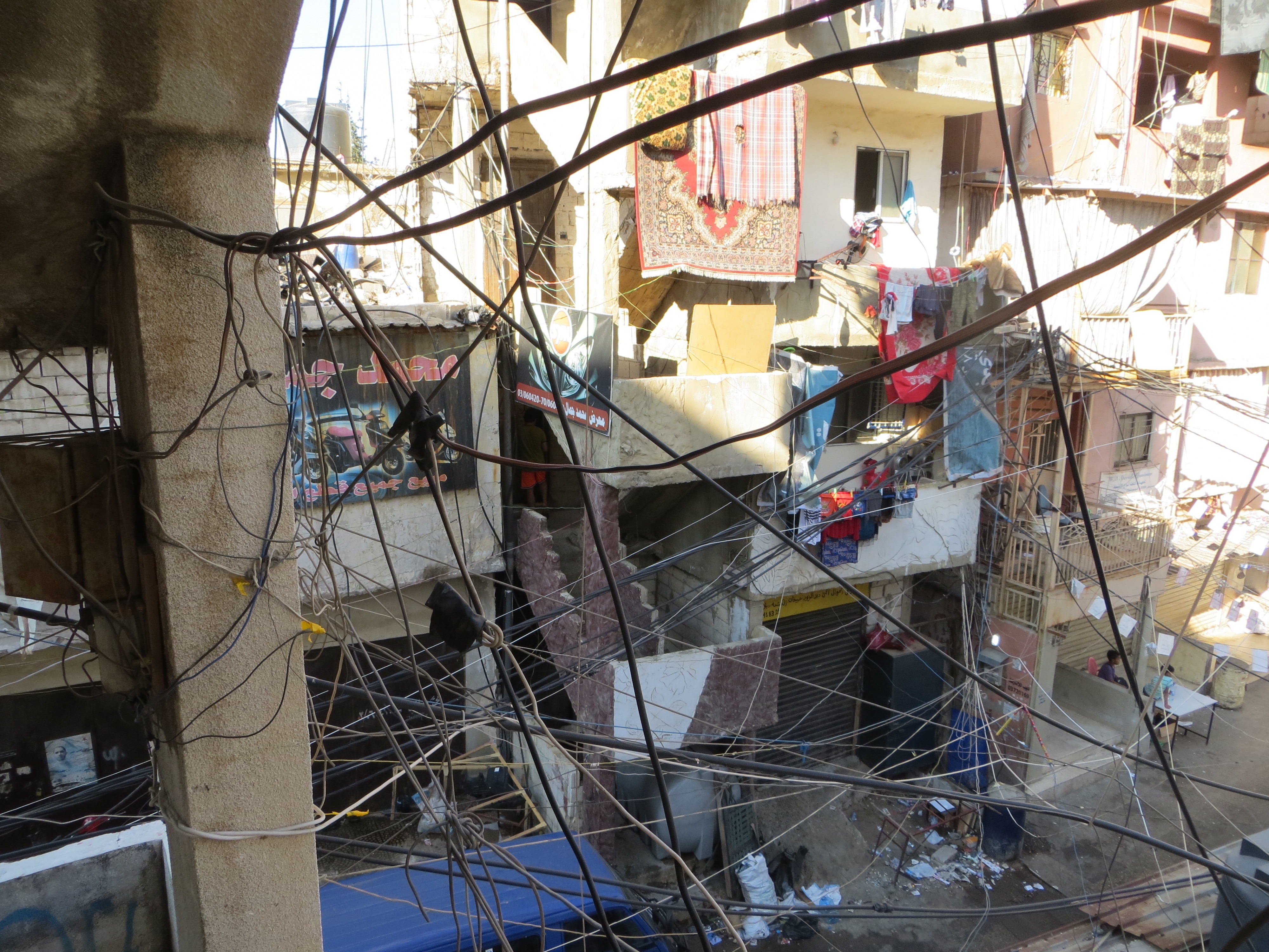 Electrical wires in Shatila camp