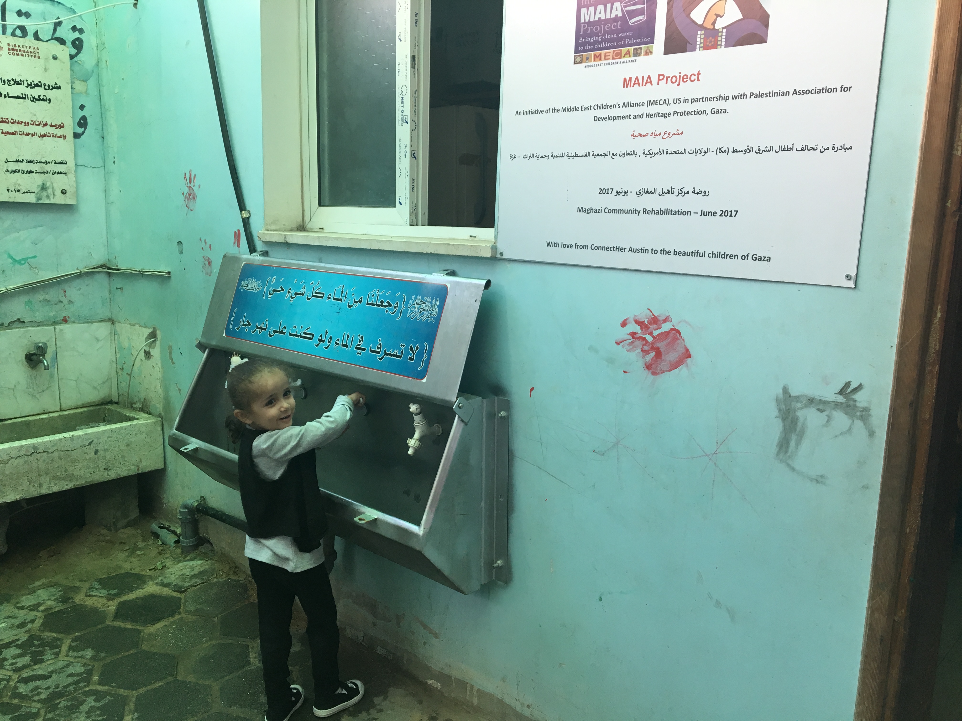 Drinking clean water from the newly installed unit